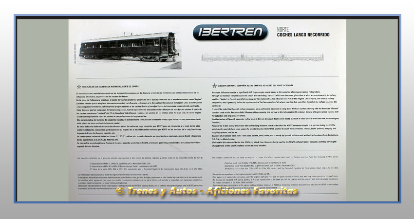 Set tres coches de madera largo recorrido - Norte